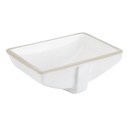 Signature Hardware Myers 21" Rectangular Porcelain Undermount Bathroom Sink - Glazed Underside White