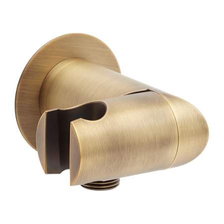 Signature Hardware Swivel Water Supply Elbow and Bracket for Hand Shower Aged Brass