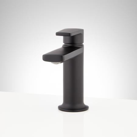 Signature Hardware Berwyn 1.2 GPM Single Hole Bathroom Faucet with Pop-Up Drain Assembly Matte Black