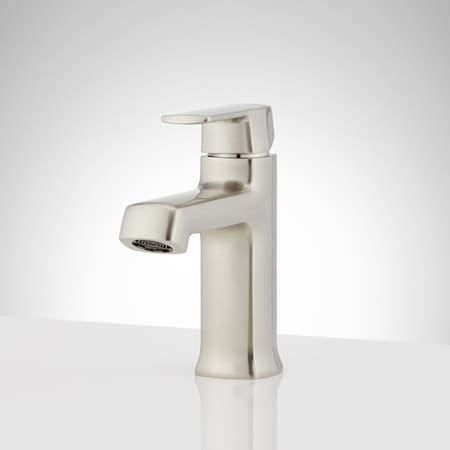 Signature Hardware Sefina 1.2 GPM Single Hole Bathroom Faucet with Pop-Up Drain Assembly Brushed Nickel