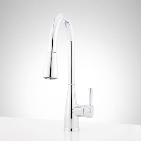 Signature Hardware Calverton 1.8 GPM Pull-Down Kitchen Faucet Chrome