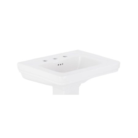 Signature Hardware Key West 24" Porcelain Bathroom Sink with 3 Faucet Holes at 8" Centers White