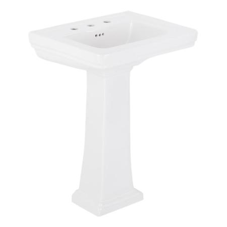Signature Hardware Key West Vitreous China Pedestal Bathroom Sink - Pedestal Only White