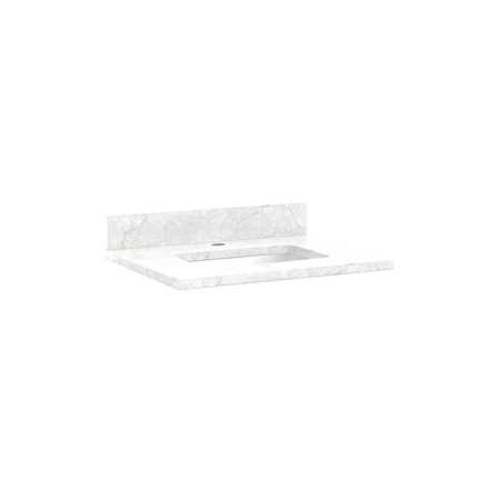 Signature Hardware 25" x 22" 3CM Marble Vanity Top with 8" Centers Carrara Marble