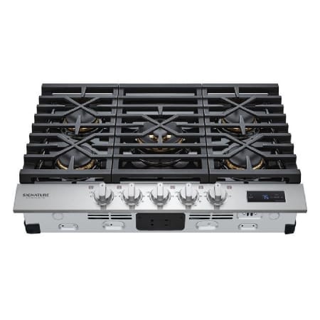 Signature Kitchen Suite 30 Inch Wide 120 Volt 5 Burner Liquid Propane / Natural Gas Cooktop with Top Mounted Controls Stainless Steel