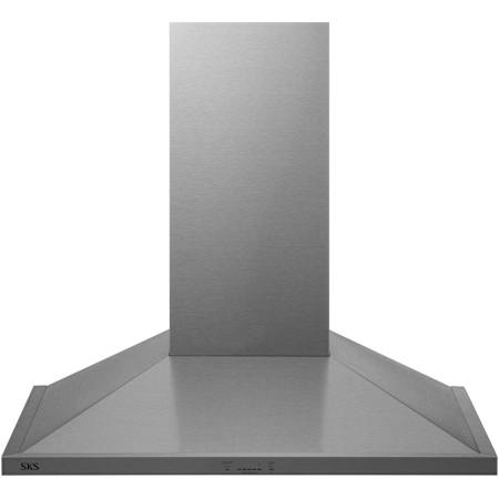 SKS 200 CFM 36 Inch Wide Wall Mounted Range Hood with 5 Speeds and Mesh Filters Stainless Steel