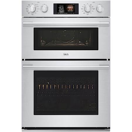 SKS 30 Inch Wide 6.4 Cu. Ft. Electric Oven and Microwave Combo with Steam Cook and Convection Bake Stainless Steel
