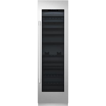SKS 24 Inch Wide 113 Bottle Capacity Panel Ready Built-In Wine Cooler with Wood Shelves and 3 Cooling Zones Panel Ready