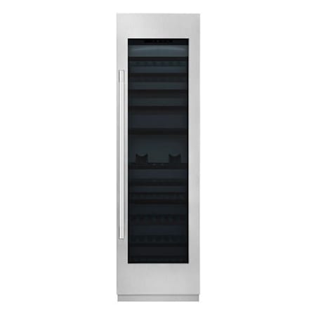 SKS 24 Inch Wide 113 Bottle Capacity Panel Ready Built-In Wine Cooler with Wood Shelves and 3 Cooling Zones Panel Ready