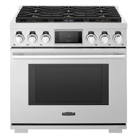 SKS 36 Inch Wide 6.3 Cu. Ft. Free Standing Dual Fuel Range with Sealed Burners and Self Clean Stainless Steel
