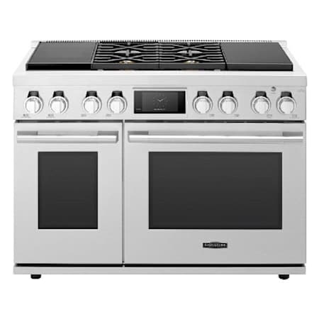SKS 48 Inch Wide 7.9 Cu. Ft. Free Standing Dual Fuel Range with Self Clean and Sabbath Mode Stainless Steel