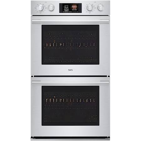 SKS 30 Inch Wide 9.4 Cu. Ft. Electric Double Oven with Convection Bake and Steam Cook Stainless Steel