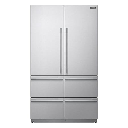 SKS 48 Inch Wide 15 Amp 26 Cu. Ft. Energy Star Certified Panel Ready French Door Refrigerator with LED Lights Panel Ready