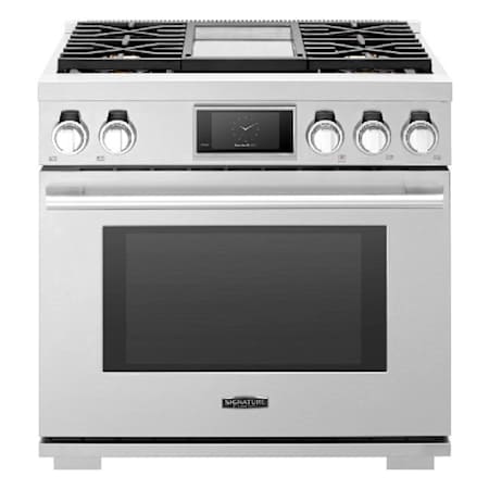 SKS 36 Inch Wide 6.3 Cu. Ft. Free Standing Gas Range with Broil Element and Griddle Stainless Steel