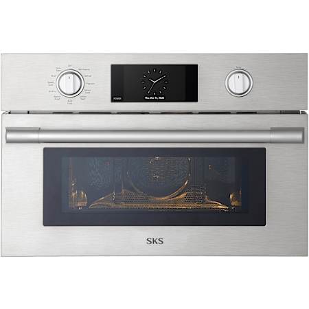 SKS 30 Inch Wide 1.7 Cu. Ft. Electric Oven and Microwave Combo with Convection Bake and Broil Element Stainless Steel