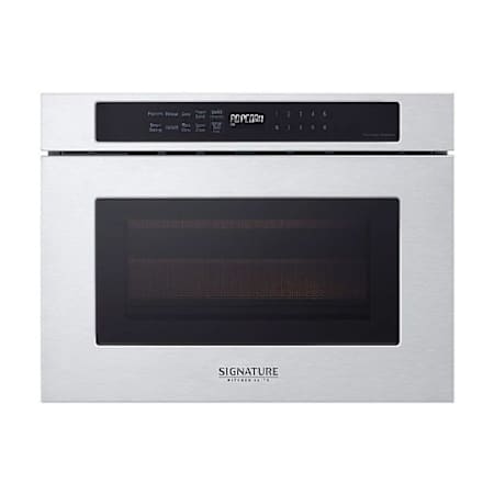 SKS 24 Inch Wide 1.2 Cu. Ft. 900 Watt Drawer Microwave with Easy Touch Automatic Drawer and LED Display Stainless Steel