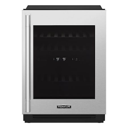 SKS 24 Inch Wide 41 Bottle Capacity Panel Ready Built-In Wine Cooler with LED Lights and Inverter Compressor Panel Ready