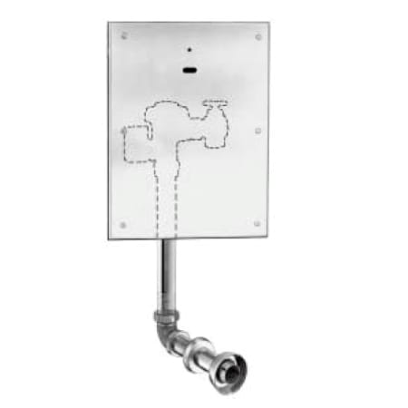 Sloan Low Consumption (1.6 gpf) Concealed, Sensor Operated Royal® Model Water Closet Flushometer, enclosed behind a 13" x 17" Wall Box with Stainless Steel Access Panel, for floor mounted 1-1/2" back spud bowls with exposed back spud. 11 to 12-3/4 LDIM