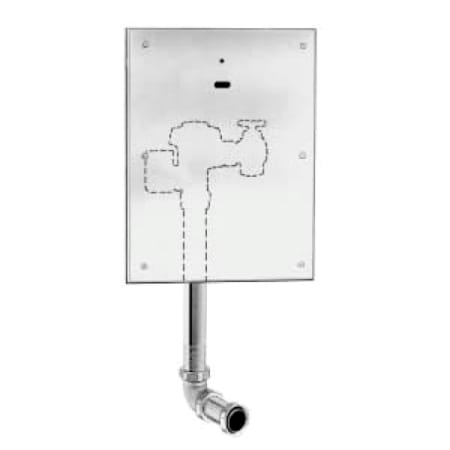 Sloan Concealed, Sensor Operated Royal Model Water Closet Flushometer, enclosed behind a 13 x 17 Wall Box with Stainless Steel Access Panel, for wall hung back spud bowls. 11 to 12-3/4 LDIM