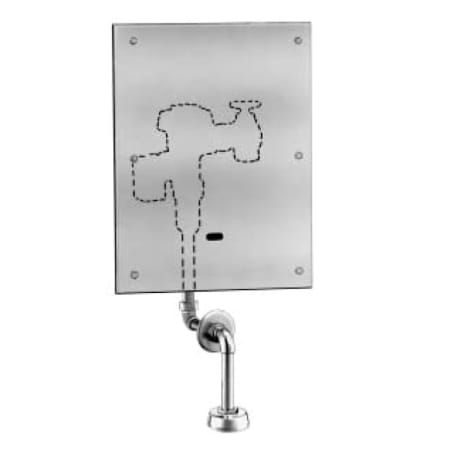 Sloan Water Saver (1.5 gpf) Concealed, Sensor Operated Royal® Model Urinal Flushometer, enclosed behind a 13" x 17" Wall Box with Stainless Steel Access Panel, for 3/4" top spud urinals. 11 to 12-3/4 LDIM