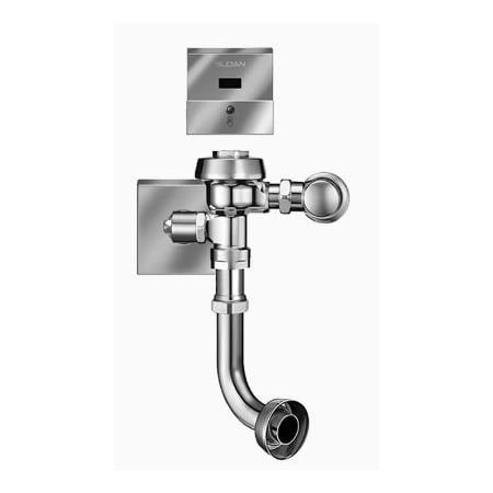 Sloan Royal 120 Ess 1.6 GPF Exposed Sensor Activated Water Toilet Flushometer with Rear Spud Placement Polished Chrome