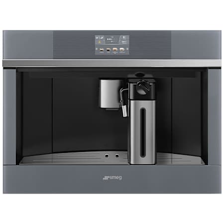 Smeg Linea 17 Oz. Built In Coffee Machine with Grinder 13 Beverage Settings Fingerprint Resistant Stainless Steel