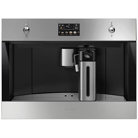 Smeg 17 Oz. Built In Coffee Machine with Grinder and 13 Beverage Settings Fingerprint Resistant Stainless Steel