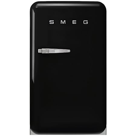 Smeg FAB 21 Inch Wide 4.48 Cu. Ft. Energy Star Certified Right Hinge Compact Freezerless Refrigerator with LED Lights and Adjustable Door Bin Black
