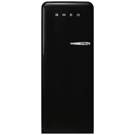 Smeg FAB 24 Inch Wide 9.92 Cu. Ft. Energy Star Certified Left Hinge Top Freezer Refrigerator with Adjustable Door Bins and Inverter Compressor Black