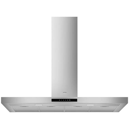 Smeg 554 CFM 48 Inch Wide Wall Mounted Range Hood with LED Lights and Telescopic Chimney Stainless Steel