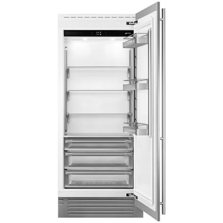 Smeg 36 Inch Wide Panel Ready Column Refrigerator with Door Open Alarm and Fast Freezing Panel Ready