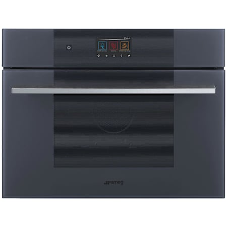 Smeg Linea 24 Inch Wide 2.54 Cu. Ft. Electric Speed Oven with VaporClean and Cool Touch Door Neptune Grey