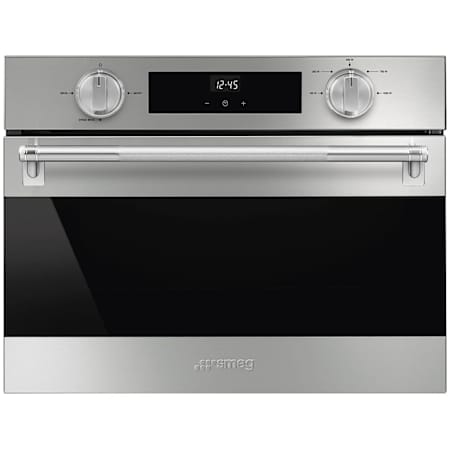 Smeg 23 Inch Wide 1.77 Cu. Ft. Fingerprint Resistant Electric Oven and Microwave Combo with Timer and Grill Element Fingerprint Resistant Stainless Steel