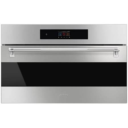 Smeg 30 Inch Wide 2.54 Cu. Ft. Fingerprint Resistant Electric Speed Oven VaporClean and Cool Touch Door Fingerprint Resistant Stainless Steel