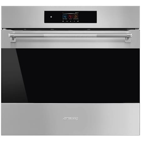 Smeg 30 Inch Wide 3.92 Cu. Ft. Fingerprint Resistant Electric Single Oven VaporClean and Cool Touch Door Fingerprint Resistant Stainless Steel
