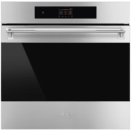Smeg 24 Inch Wide 2.54 Cu. Ft. Fingerprint Resistant Electric Single Oven with VaporClean and Cool Touch Door Fingerprint Resistant Stainless Steel