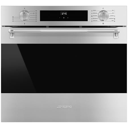 Smeg 30 Inch Wide 3.92 Cu. Ft. Fingerprint Resistant Electric Single Oven with VaporClean and Cool Touch Door Fingerprint Resistant Stainless Steel