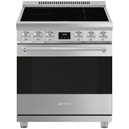 Smeg Professional 30 Inch Wide 4.56 Cu. Ft. Free Standing Induction Range with Soft Close and Tangential Cooling System Stainless Steel