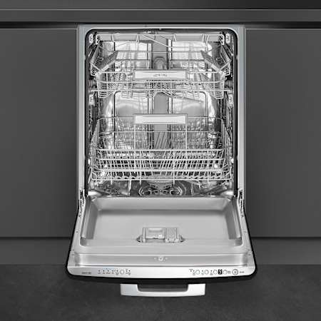 Smeg 24 Inch Wide 13 Place Setting Built-In Top Control Dishwasher with FlexiZone and Delay Start Black