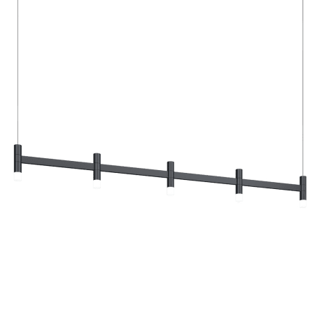 Sonneman Systema Staccato 5 Light 57" Wide LED Indoor Linear Pendant Satin Black