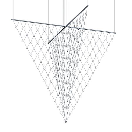 Sonneman Constellation Galaxy Matrix 4 Light 78" Wide LED Suspension Multi Light Pendant Bright Satin Aluminum