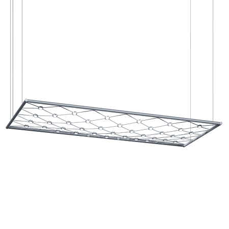 Sonneman Constellation Galaxy Matrix 74" Wide LED Suspension Multi Light Pendant Bright Satin Aluminum