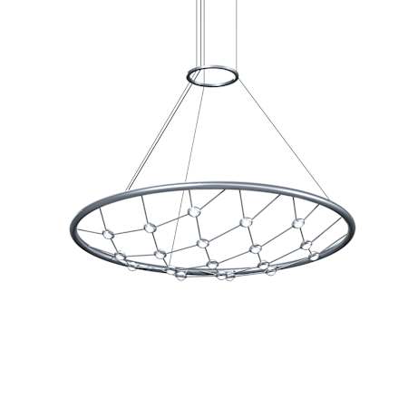 Sonneman Constellation Galaxy Matrix 38" Wide LED Suspension Multi Light Pendant Bright Satin Aluminum
