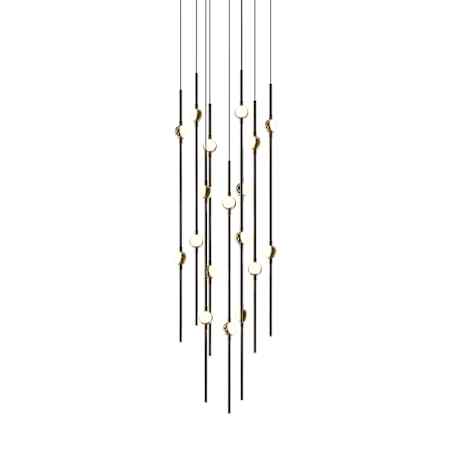 Sonneman Constellation 12" Wide LED Multi Light Pendant with White Optical Acrylic Shades and 120" Cable - 3000K Espresso Black
