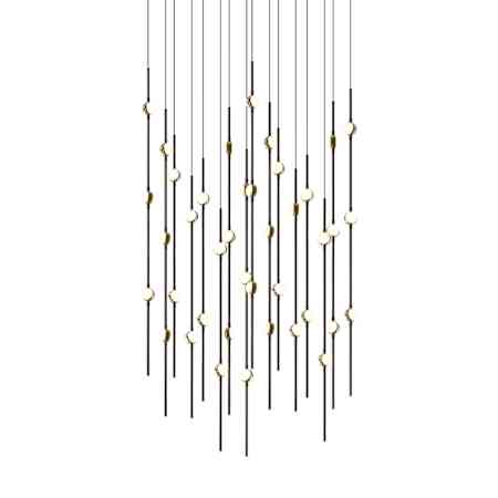 Sonneman Constellation 22" Wide LED Multi Light Pendant with White Optical Acrylic Shades and 120" Cable - 2200K Espresso Black