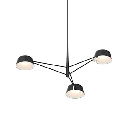 Sonneman Ray 36" Wide LED Round Chandelier Satin Black