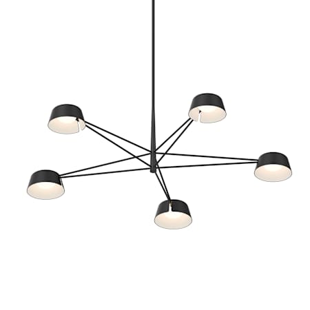 Sonneman Ray 45" Wide LED Round Chandelier Satin Black