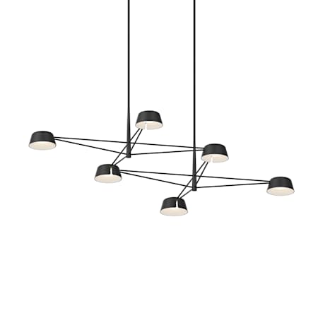 Sonneman Ray 68" Wide LED Linear Chandelier Satin Black