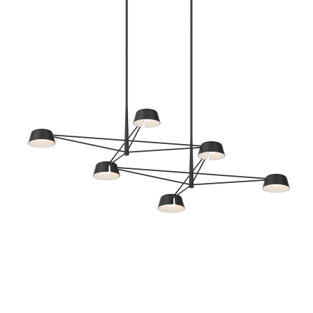 Sonneman Ray 68" Wide LED Linear Chandelier Satin Black