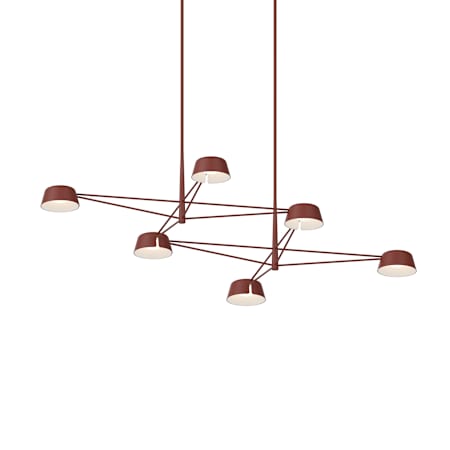 Sonneman Ray 68" Wide LED Linear Chandelier Oxide Red